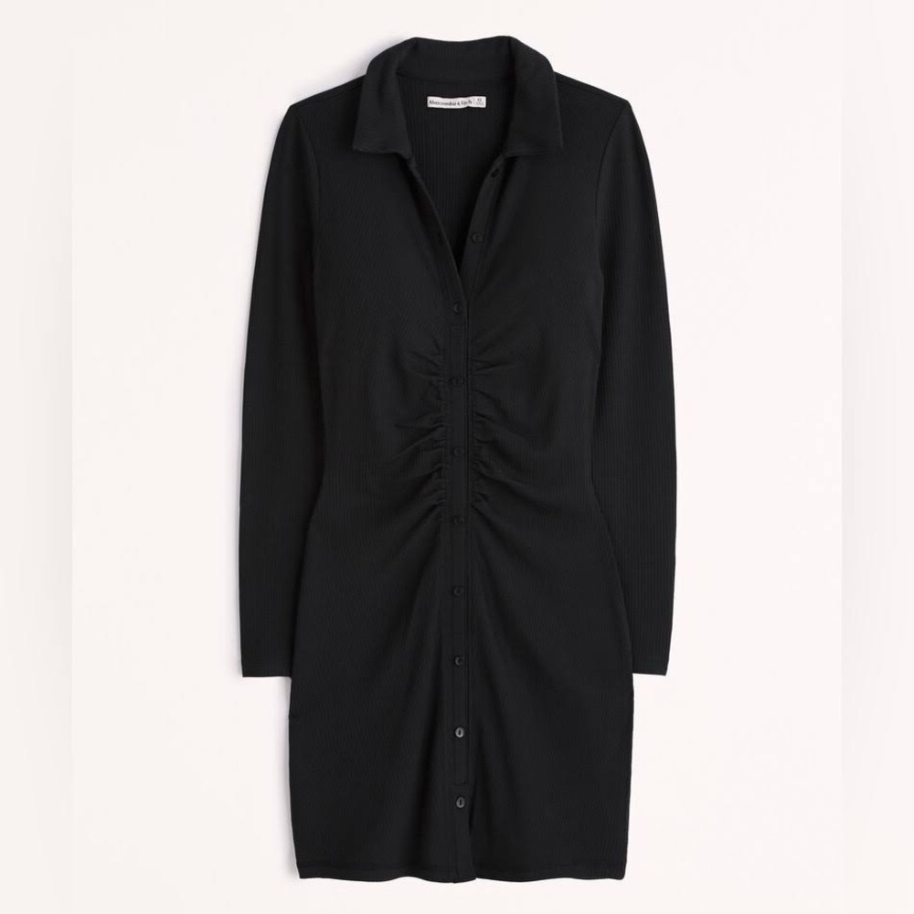 Abercrombie Ruched Knit Shirt Dress size MT